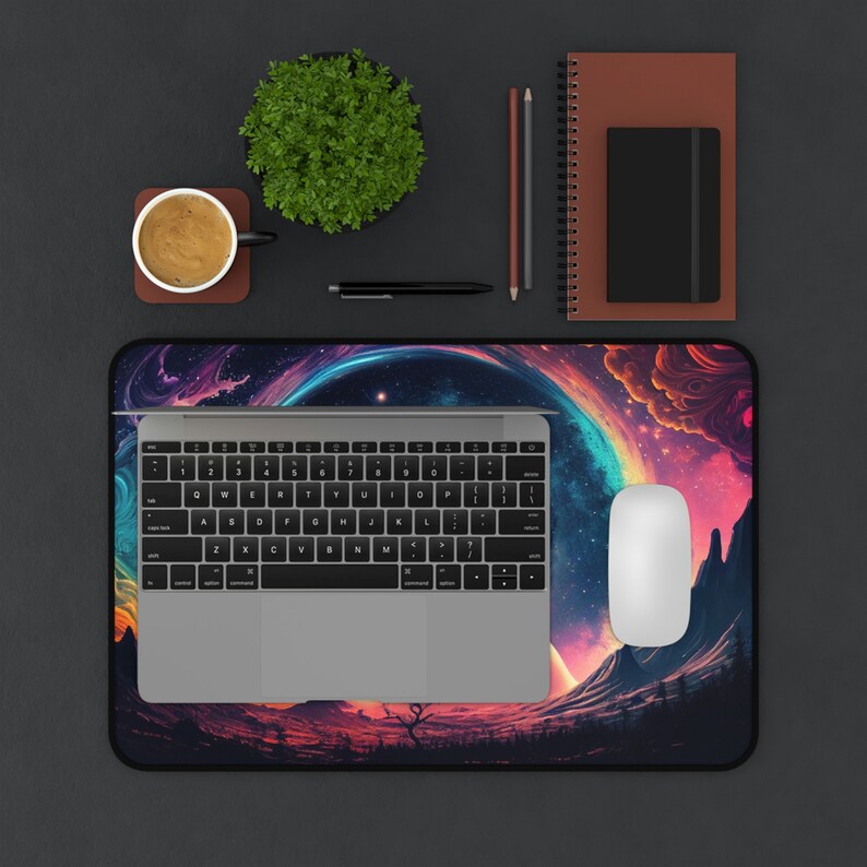 Trippy Galaxy Desk Mat Gaming Mouse Pad Card Play Mat Etsy