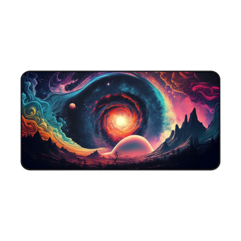 Trippy Galaxy Desk Mat Gaming Mouse Pad Card Play Mat Etsy