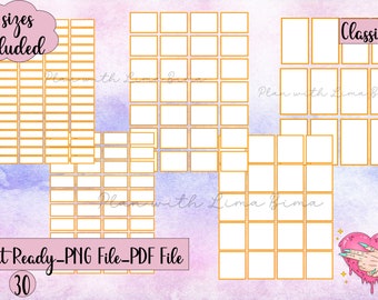 Colorful Planner Boxes-HP Classic Boxes-Digital Download-Cricut ready-30