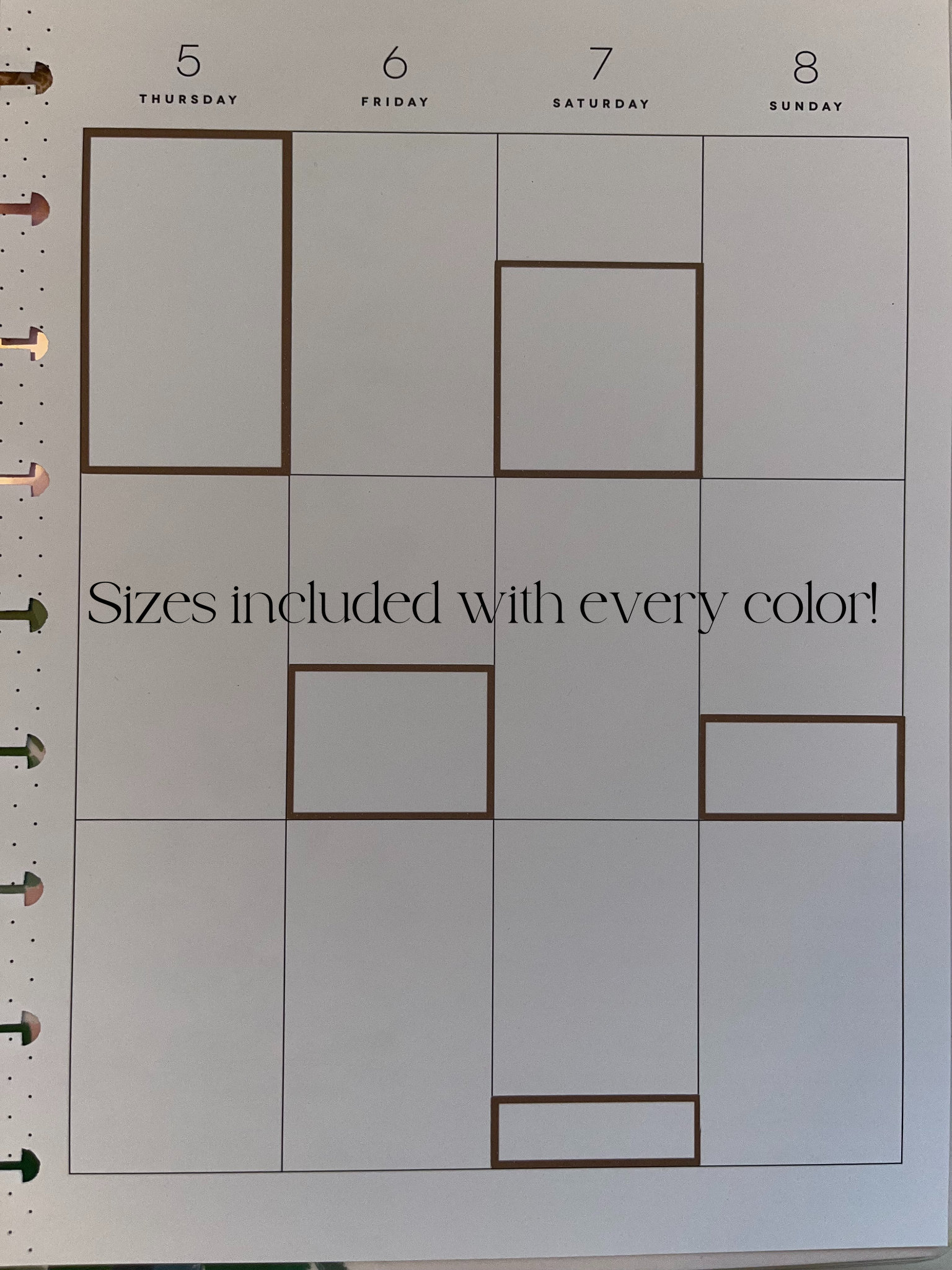Colorful Planner Boxes-hp Classic Boxes-digital Download-cricut Ready-7 ...