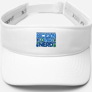 Embroidered Visor – &quot;Ocean Loving Nerd&quot; Design