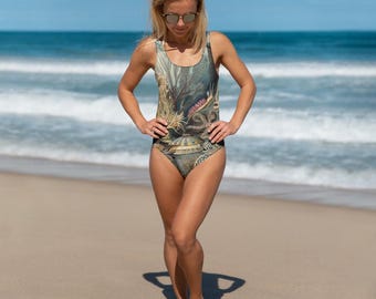 Vintage Ocean Life One-Piece Swimsuit