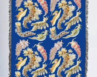 Sea Slug  Nudibranchs Woven Blanket