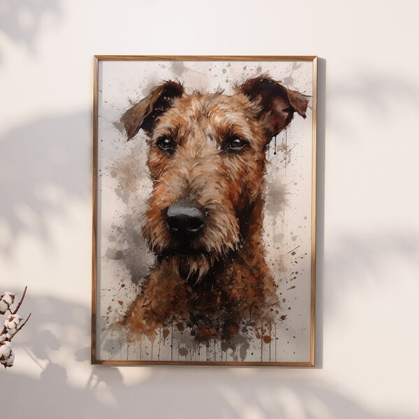 Printable Irish Terrier Dog Portrait Painting | Home Wall Decor | Wall Art Painting | Animal Art Decor | Wall Painting Gift | Digi Download