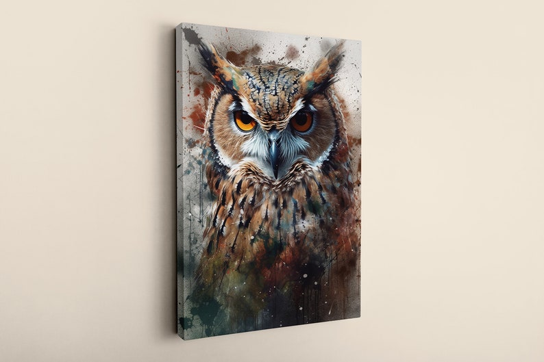 Printable Owl Portrait Painting Home Wall Decor Wall Art Painting ...