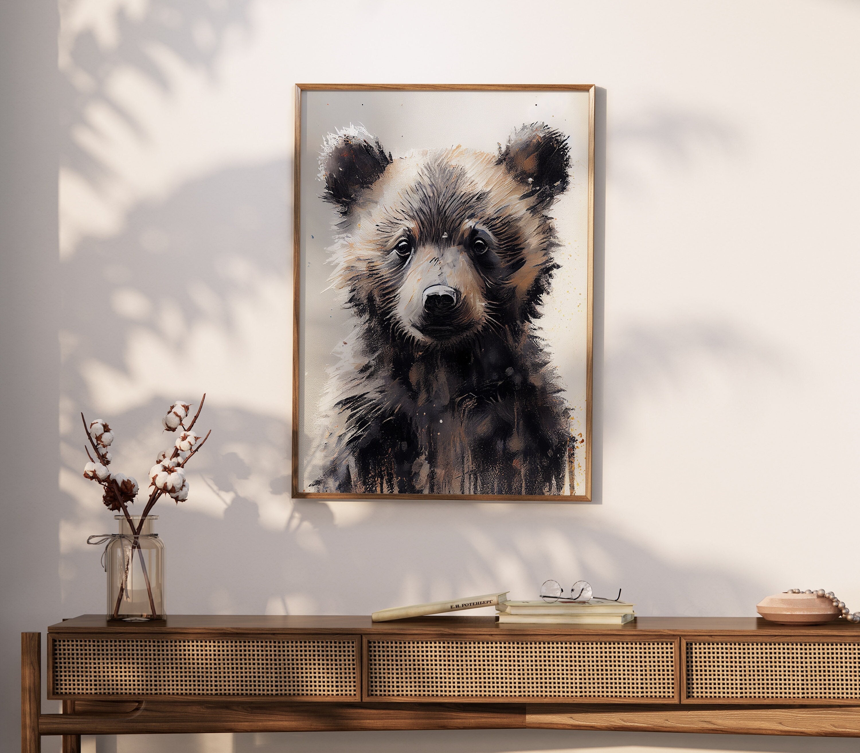 Printable Baby Bear Portrait Home Wall Decor Wall Art Home Gift Art ...