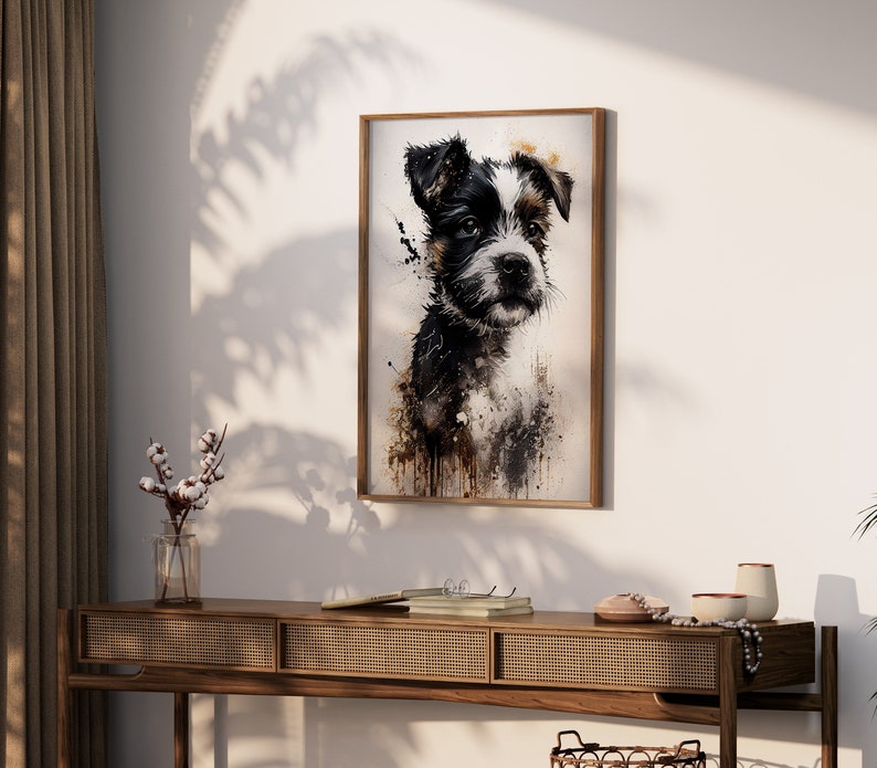 Printable Cute Puppy Portrait Home Wall Decor Wall Art Home Gift Art
