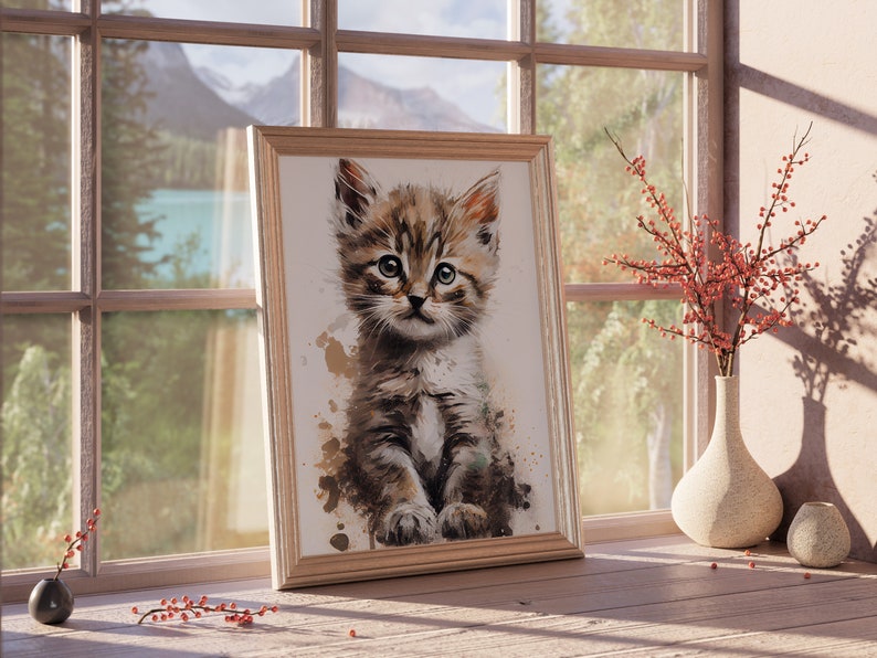 Printable Kitten Portrait Home Wall Decor Wall Art Home Gift Art Animal
