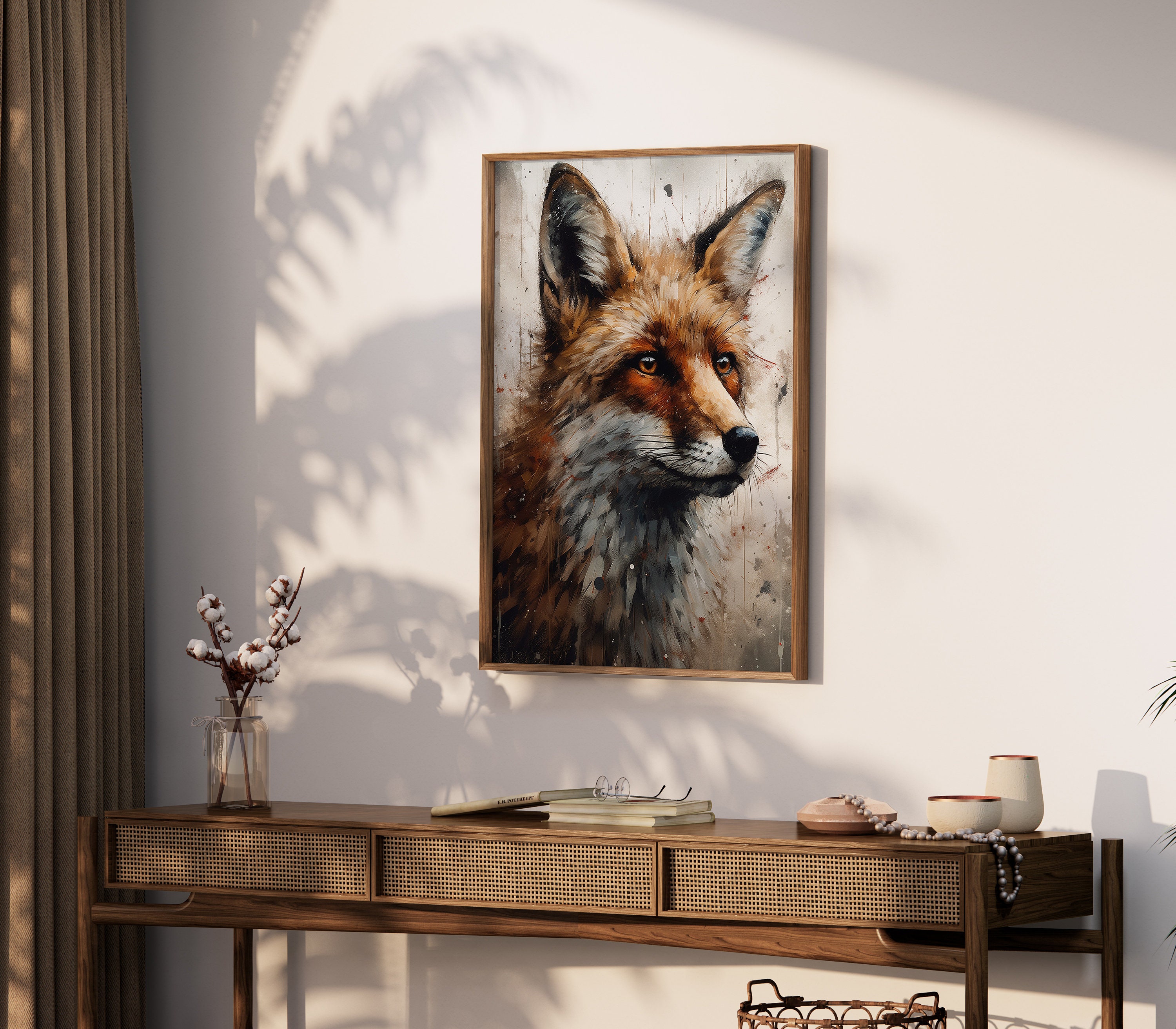 Printable Fox Portrait Painting Home Wall Decor Wall Art Painting ...