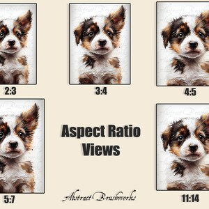 Printable Australian Shepherd Puppy Portrait Home Wall Decor Wall Art ...