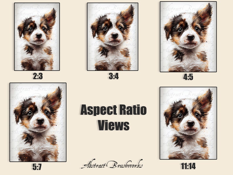 Printable Australian Shepherd Puppy Portrait Home Wall Decor Wall Art ...