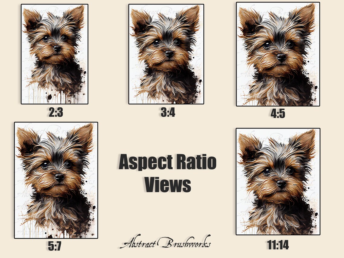 Printable Yorkshire Terrier Puppy Portrait Home Wall Decor - Etsy