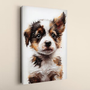 Printable Australian Shepherd Puppy Portrait Home Wall Decor Wall Art Home Gift Art Animal Art ...
