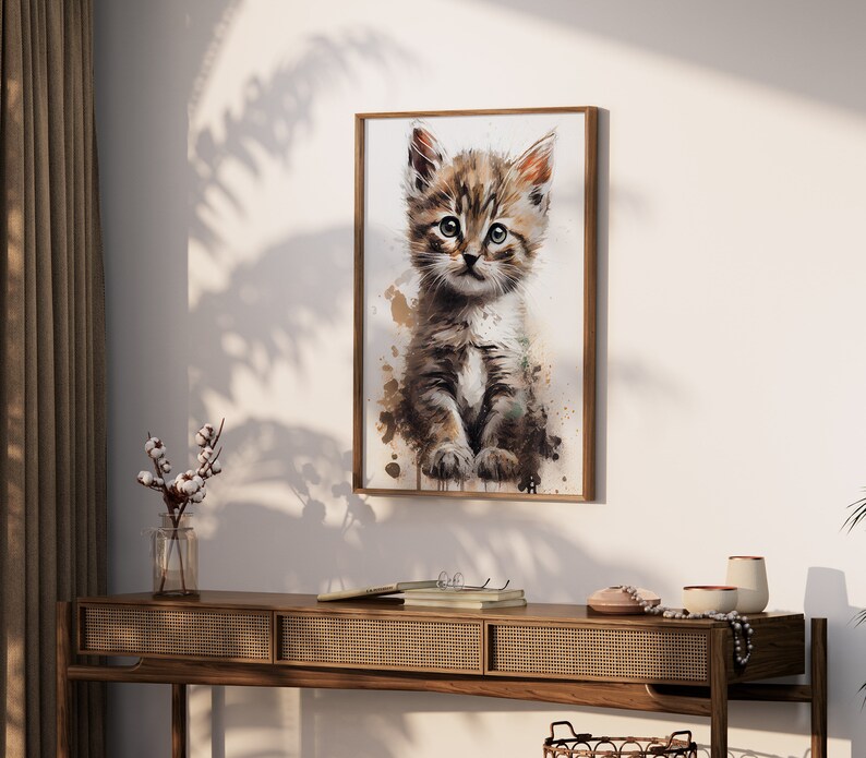Printable Kitten Portrait Home Wall Decor Wall Art Home Gift Art Animal