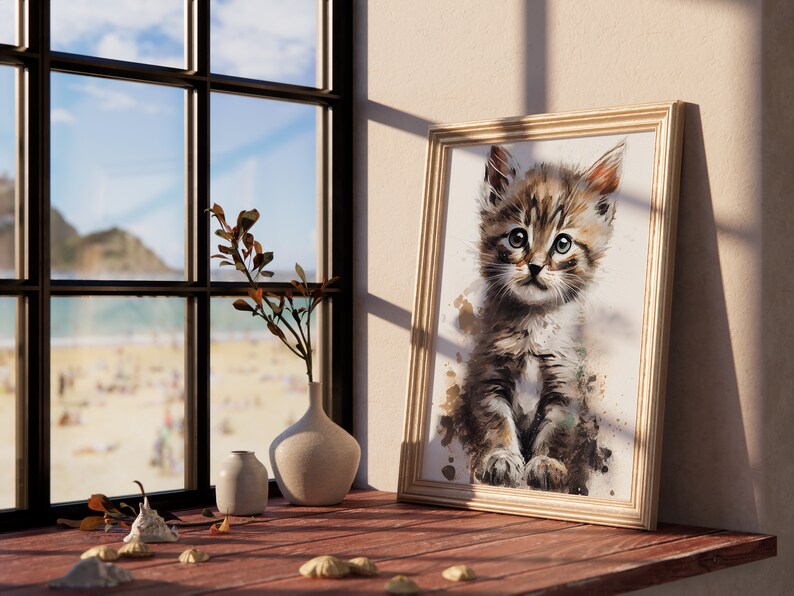 Printable Kitten Portrait Home Wall Decor Wall Art Home Gift Art Animal