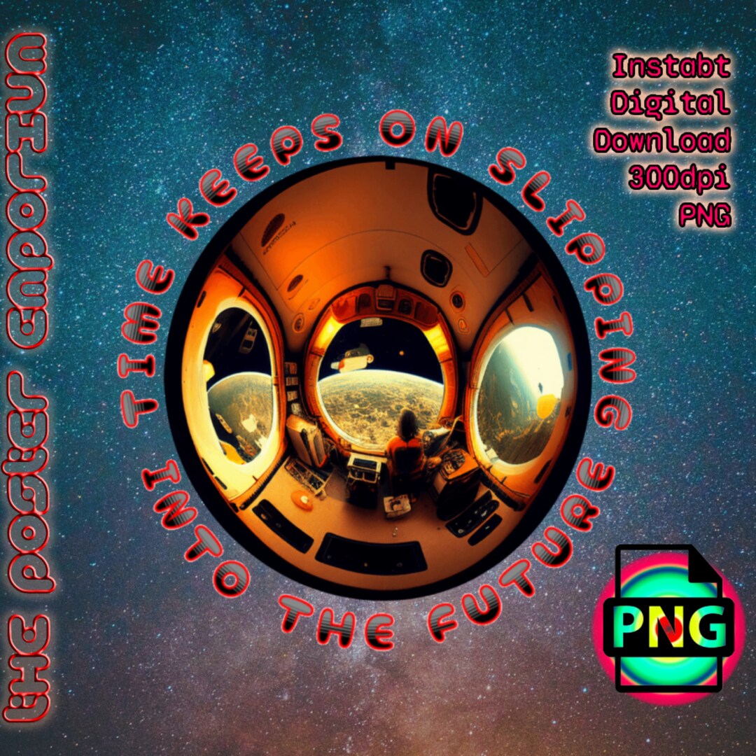 Retro Scifi Space Scene time Keeps on Slipping Into the Future Classic