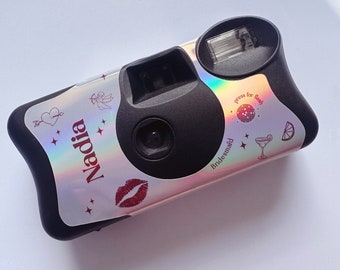 TYLKO DO OWIJANIA Holograficzne - Niestandardowe jednorazowe opakowanie na aparat Kodak - Niestandardowa naklejka na aparat - Ślub - Zaręczyny - Wieczór panieński - Wieczór panieński
