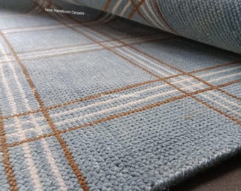 Handmade Area Rug 8x10 | Blue Turkish Vintage Rug for Living Room 6x9, 9x12