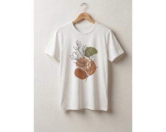 Maglietta grafica per amanti della natura, maglietta per amanti delle piante, maglietta floreale minimalista, regalo per appassionati di giardinaggio, maglietta grafica per amanti della natura