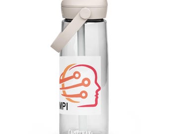 Botella de agua con pajita abatible
