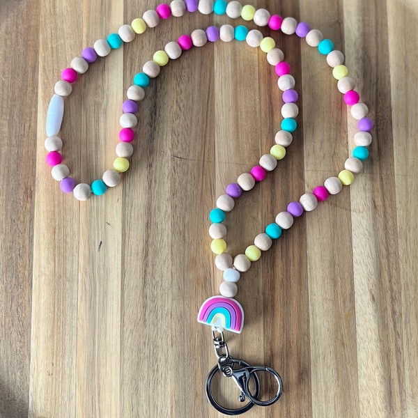 Boho Regenbogen Perlen Schlüsselband