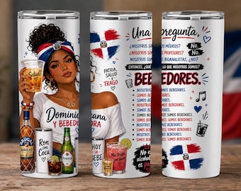 Somos Bebedores Vaso Delgado de 20 oz / Vaso Divertido Dominicano / Taza Personalizada de Acero Inoxidable / Regalo para Ella/nacho