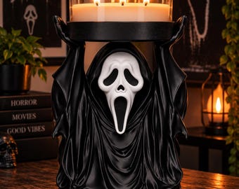 Ghost face candle holder