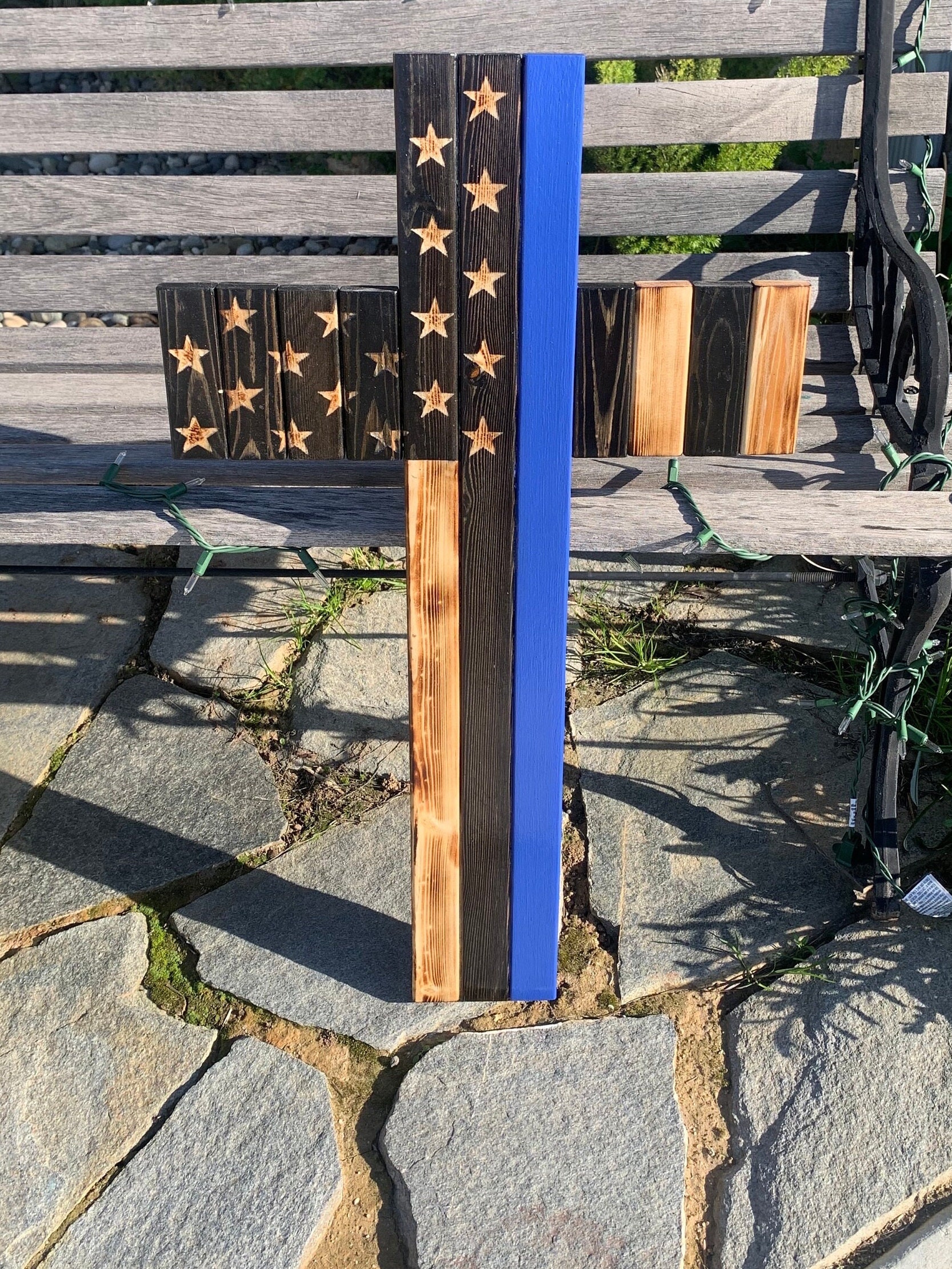 Thin Blue Line Flag Cross