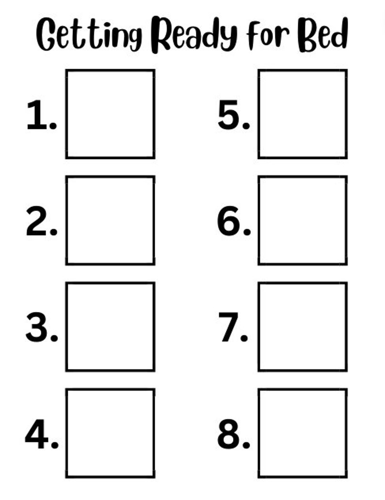Visual Schedule & Checklist Getting Ready for Bed Etsy