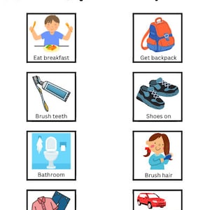 Visual Schedule & Checklist Getting Ready for School - Etsy