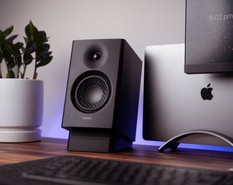 Stativ för skrivbordshögtalare [x2] | Kilhögtalare för bokhyllor | 15 graders lutning | Edifier MR4 | Audioengine | Heminredning