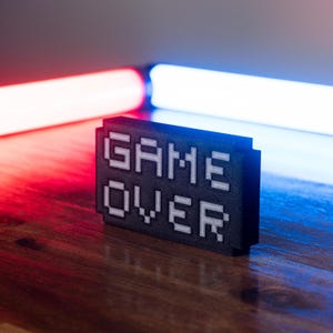 Retro "Game Over" 8-Bit Sign | Video Game | Perfect Gift for Gamers | Desk Accessory | Decor | YouTube Studio