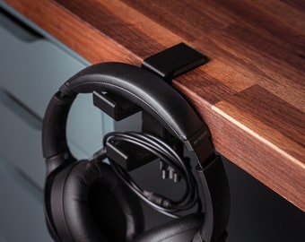 Headphone Holder | Dual Hook | Clamp | Desk Accessory (padding included!)