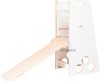 Torretta Montessoriana Learning Tower con Rampa Scivolo | MAMI KIDS