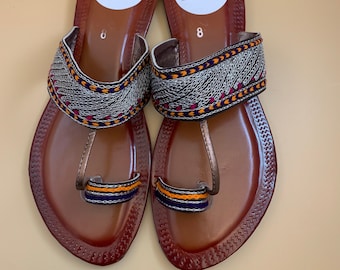 Handmade Kolhapuri Chappal Sandals, UK Sizes 3,5