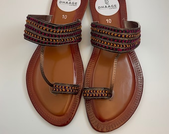 UK Sizes 3,4,5,6,7,8 | kollapuri | Summer sandal | Ladies handmade | Juti | Kolapuri | Chappal | Women shoes | Kolhapuri | Flat sandals