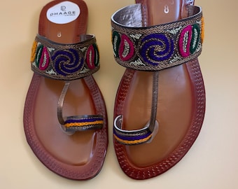 UK Sizes 3,4,5,6,7,8 | kollapuri | Summer sandal | Ladies handmade | Juti | Kolapuri | Chappal | Women shoes | Kolhapuri | Flat sandals