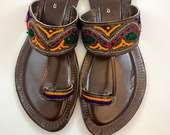 UK Sizes 3,4,5,6,7,8 | kollapuri | Summer sandal | Ladies handmade | Juti | Kolapuri | Chappal | Women shoes | Kolhapuri | Flat sandals