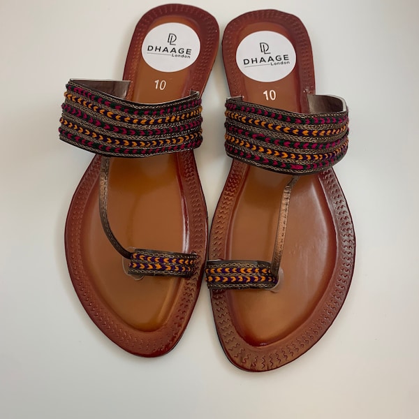 UK Sizes 3,4,5,6,7,8 | kollapuri | Summer sandal | Ladies handmade | Juti | Kolapuri | Chappal | Women shoes | Kolhapuri | Flat sandals