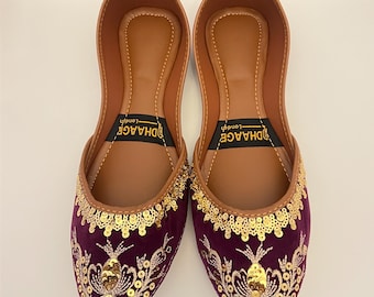 UK Größe 4,7/DhaageLondon/Khussas/Juttis/Handgefertigte Pakistanische indische Khussa Sandale/Handgefertigte Punjabi Jutti/Hochzeitsschuhe für Frauen