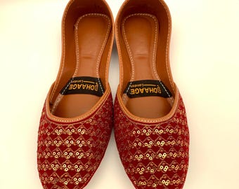 UK Size 5,6,7/DhaageLondon/khussas/Juttis/Ladies handmade Pakistani Indian Khussa Sandal/Handcrafted Punjabi Jutti/Women wedding shoes