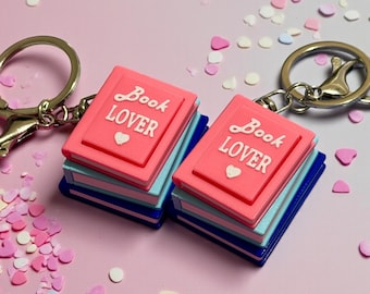 Llavero con clicker Book Stack Fidget - BookTok Fidget / Regalo para amantes de la lectura / Fidget antiansiedad / Llavero impreso en 3D / Australia