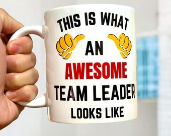Impresionante taza de líder de equipo, regalo con nombre personalizado
