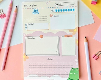 Bloc de notas con diseño de rana para profesores, regalo de papelería en tonos pastel