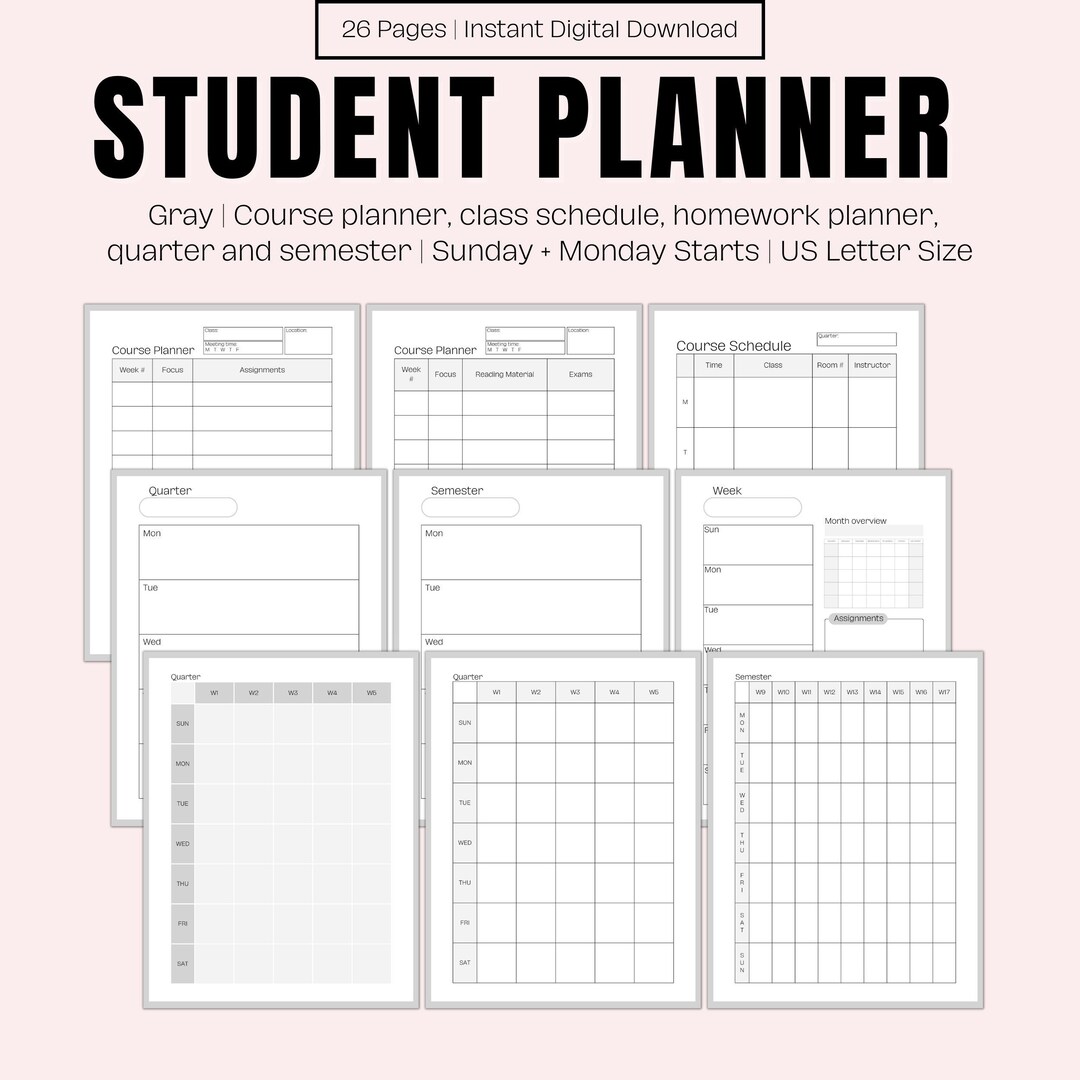 Student Planner Printable High School Student And College Student student-planner-printable-high-school-student-and-college-student