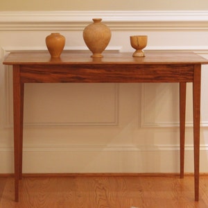 Elegante mesa buffet de cereza maciza contemporánea inspirada en la coctelera, mesa de consola, mesa de sofá,