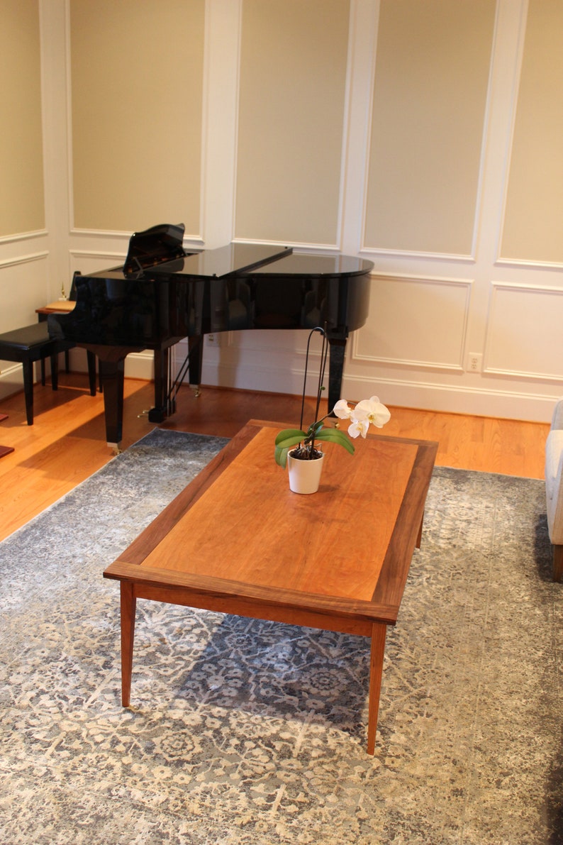 Beautiful Large Coffee Table in Solid Walnut and Cherry Etsy