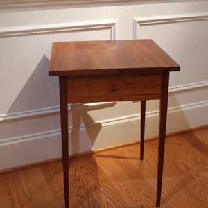 elegant solid cherry side table contemporary shaker inspired, bedside table,