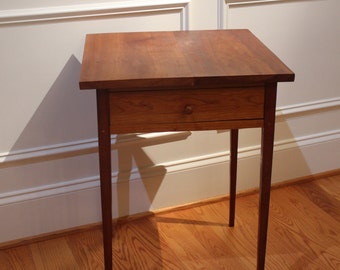 elegant solid cherry side table contemporary shaker inspired, bedside table,