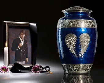 Handcrafted Angel Wings Cremation Urn: Decorative Memorial Urn for Ashes (200 Lbs)